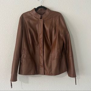 Kaari Blue Curvy Women’s Faux Leather Jacket Size 1X